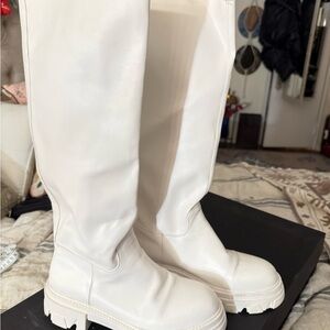 Women's White Knee-High Boots